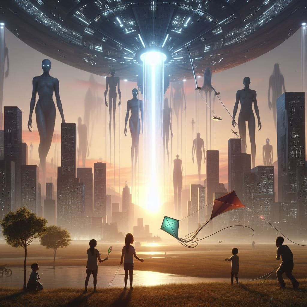 AI generated: Childhoods end, overlords