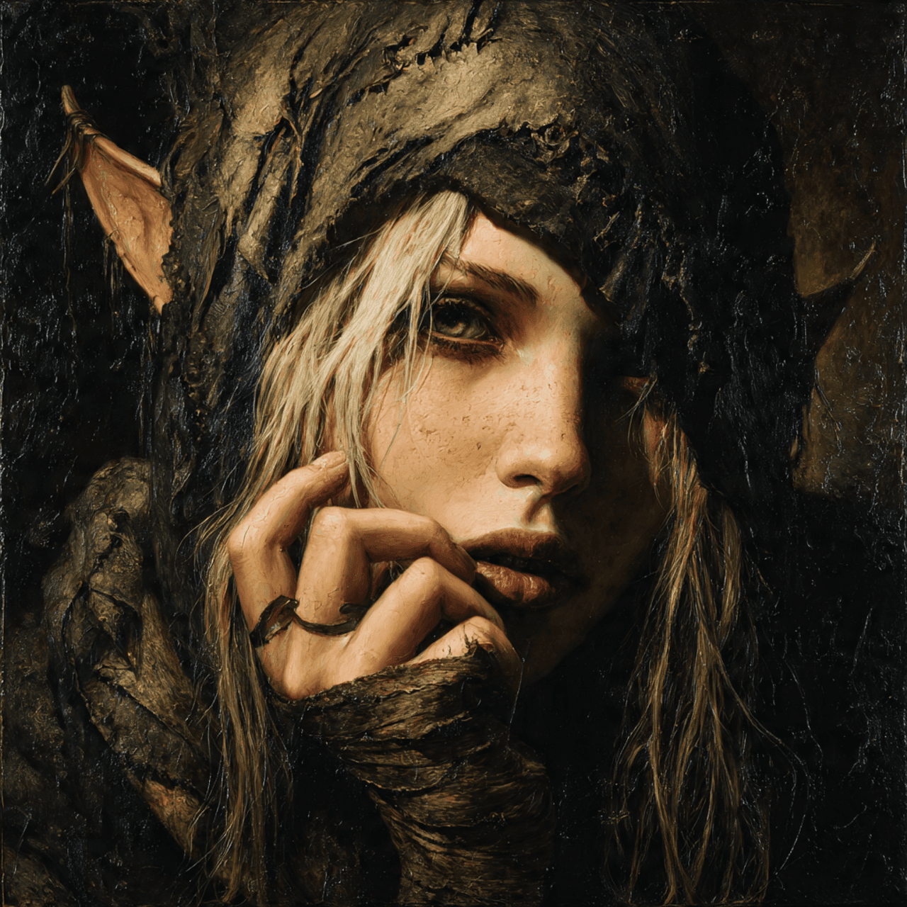 AI generated: elf female close up