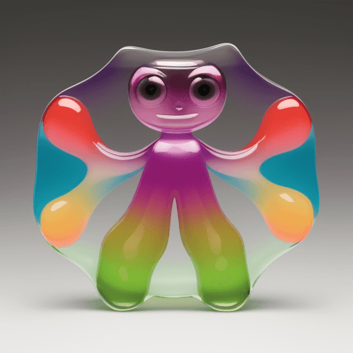 AI generated: kaleidoscope of color sour strip gelatin sweet in a landscape orientation standing, it has small rol...