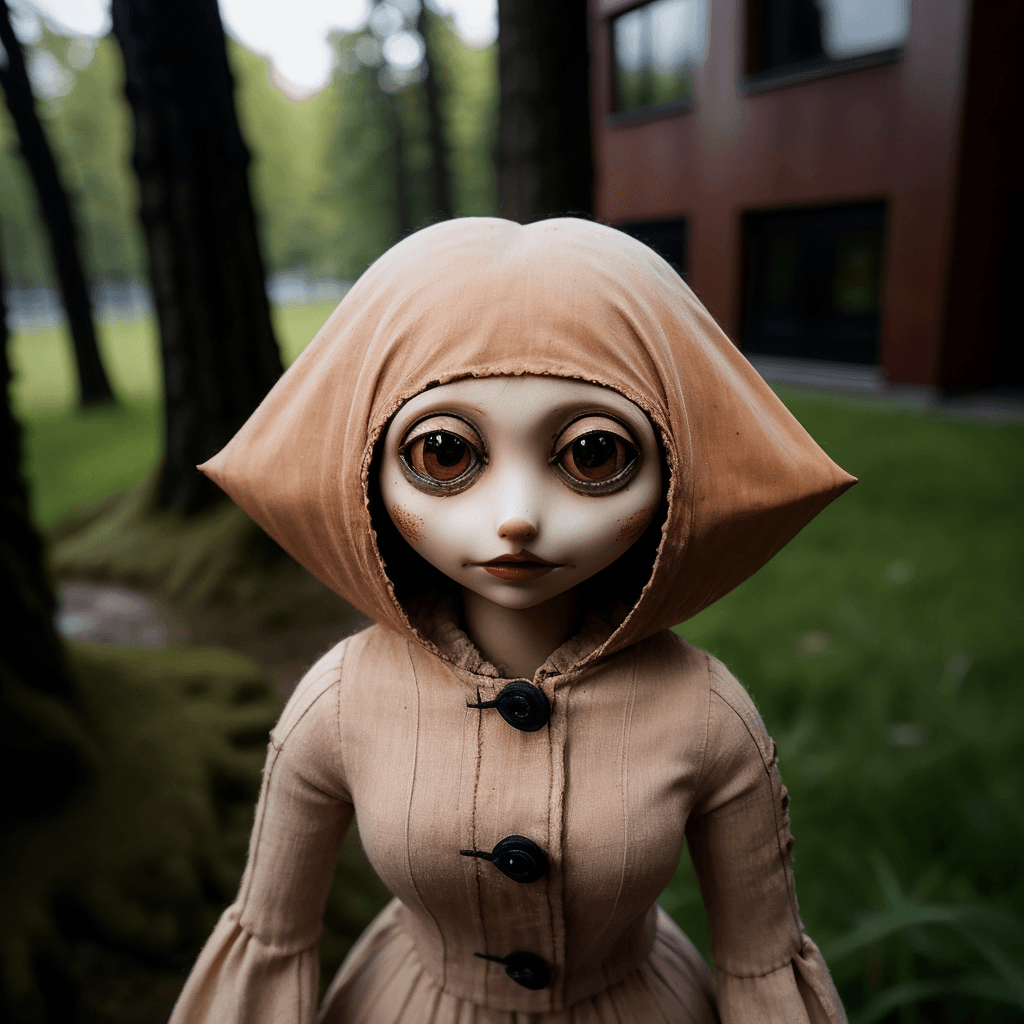 AI generated: closeup outdoor photo of cheburashka
