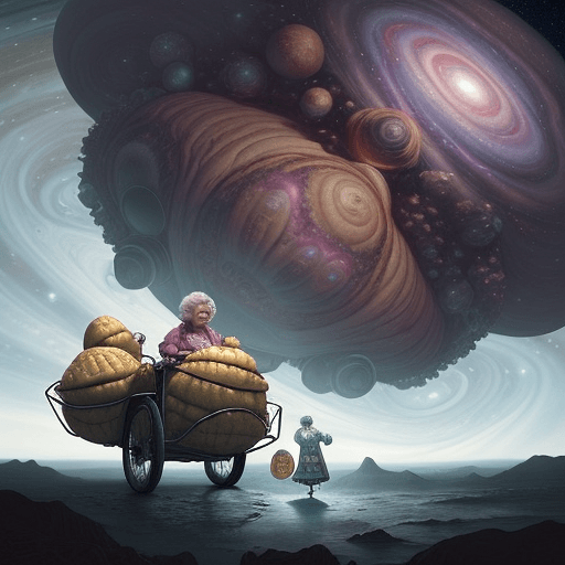 AI generated: Grandma Mildred, a spirited octogenarian, sets off on a cosmic escapade to Jupiter with her trusty t...