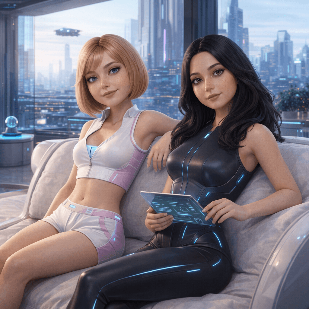 AI generated: Reference image has the characters looking alike. Create additional images where the looks are alter...