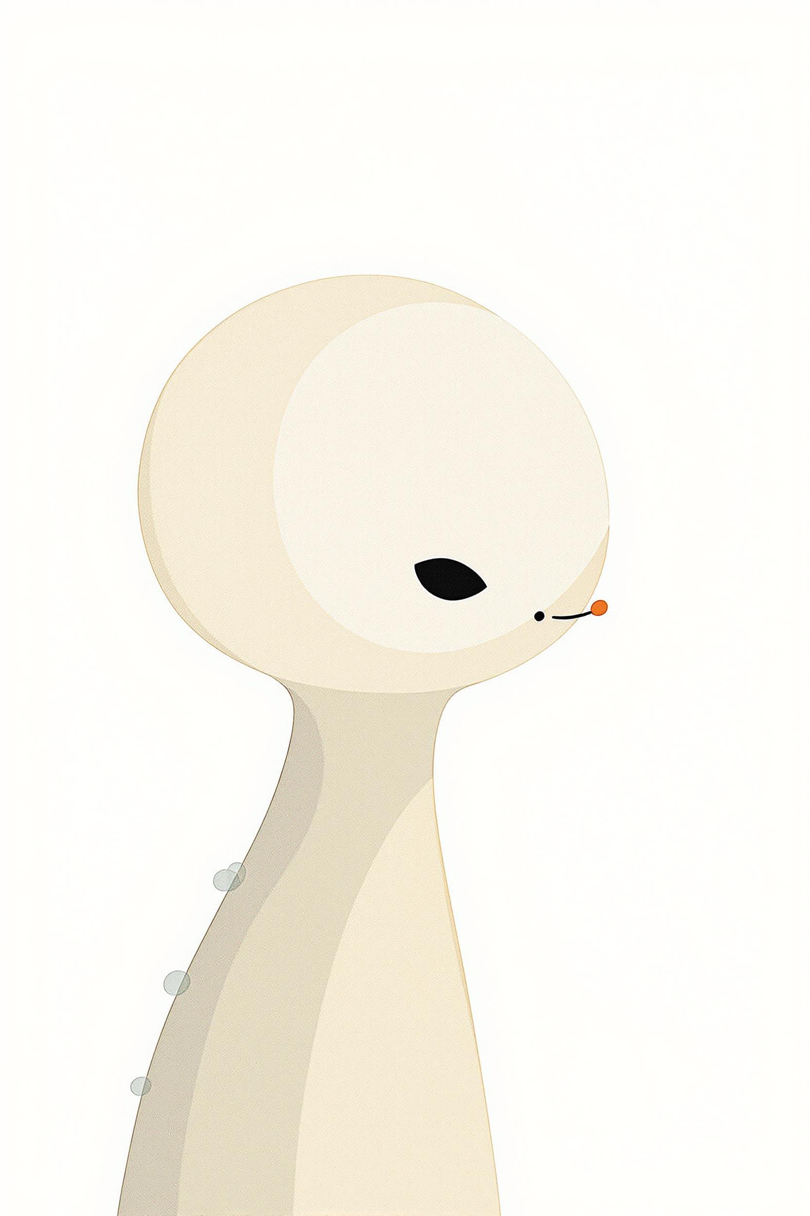 AI generated: a cute minimalistic simple alien side profile Clipart, organic forms, in the style of Jon Klassen, d...