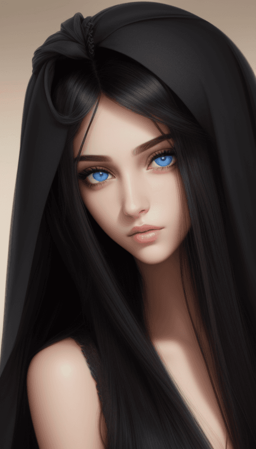 AI generated: High definition, beautiful eyes, long hair, perfect hair, female, perfect eyes, black hair, perfect ...