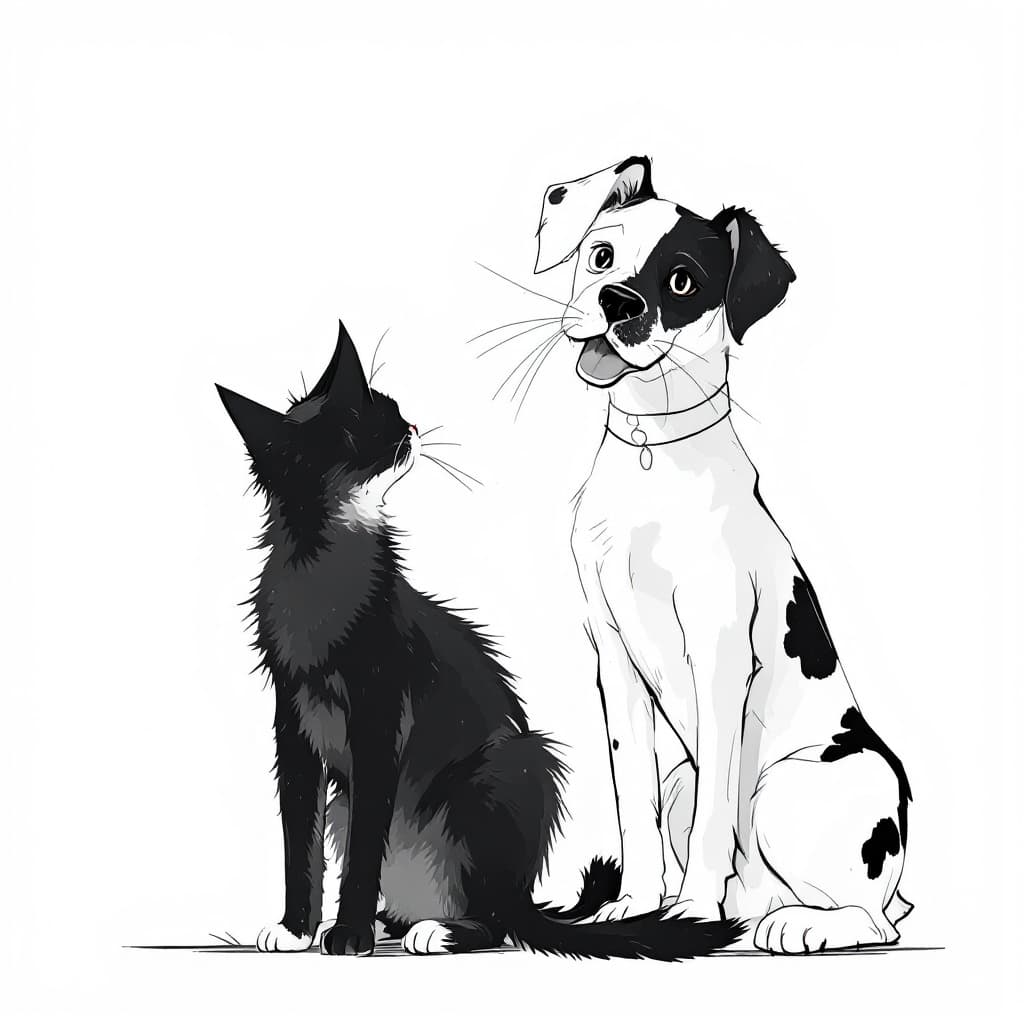 AI generated: Cat and dog