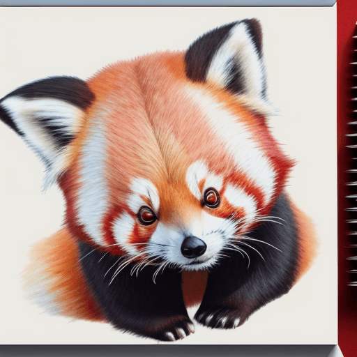 AI generated: drawing of a red panda, not realism.
