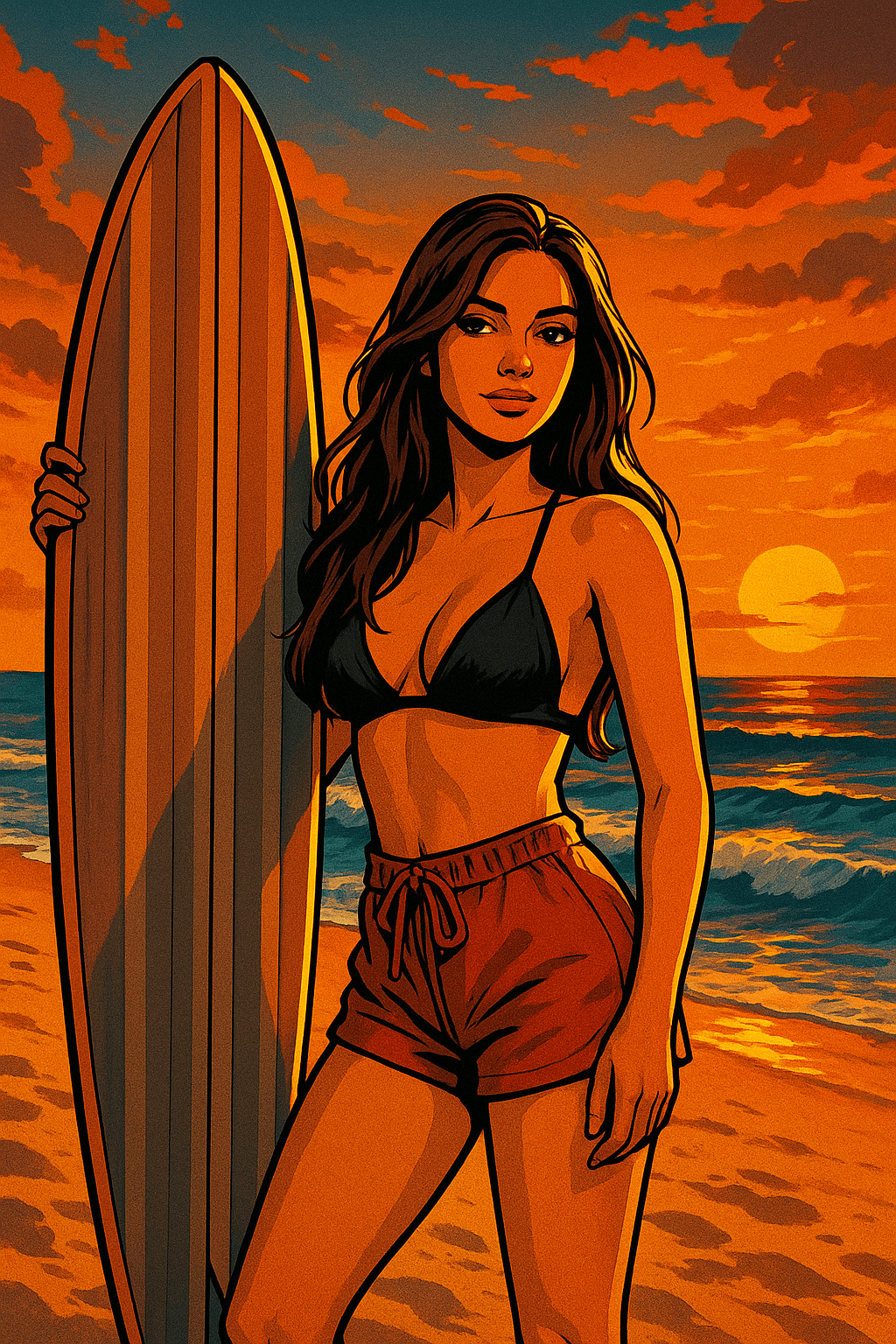 AI generated: A surfer. GTA style
