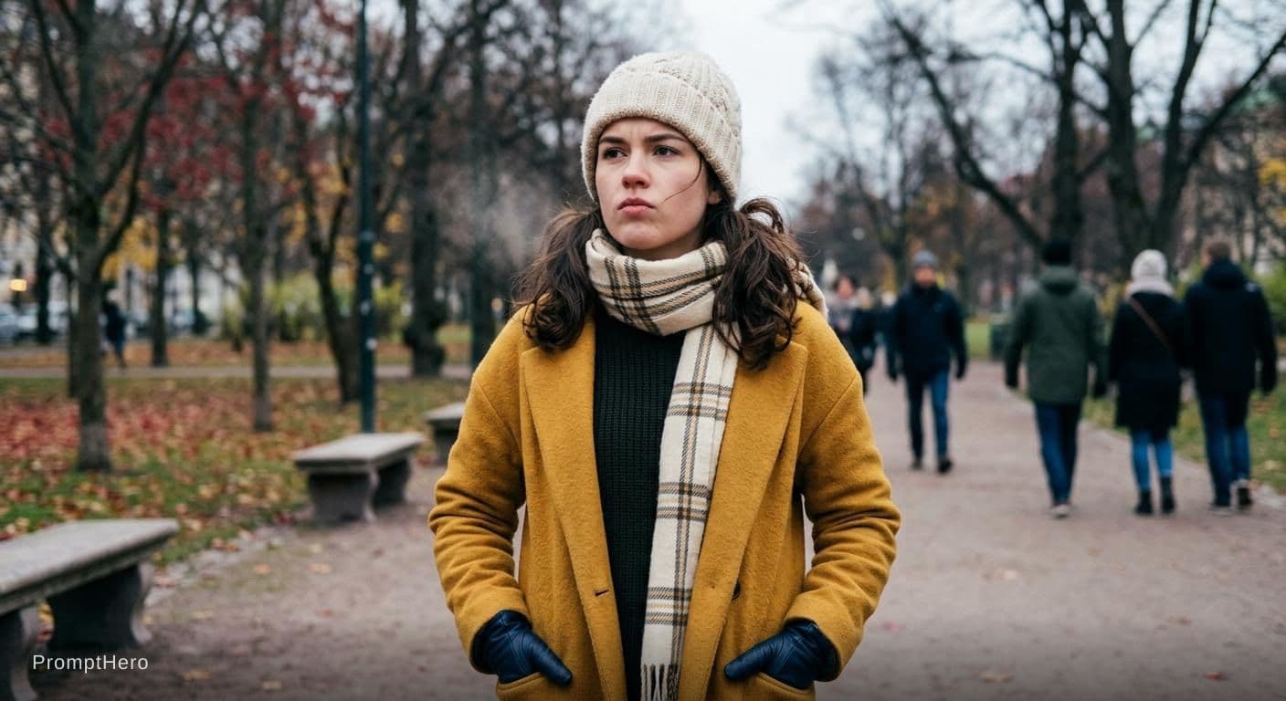 AI generated: She's cold and pert 