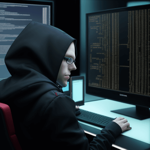 AI generated: A hacker hacking the goverment systems