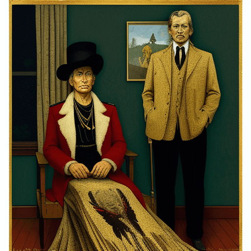 AI generated: art in the style of george Redhawk , digital high definition.By Pyotr Konchalovsky :: acrylic illust...