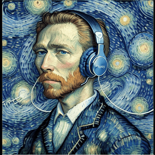 AI generated: Headphone, floating, in the style of Van Gogh's Starry Night. --ar 45:56 --s 250