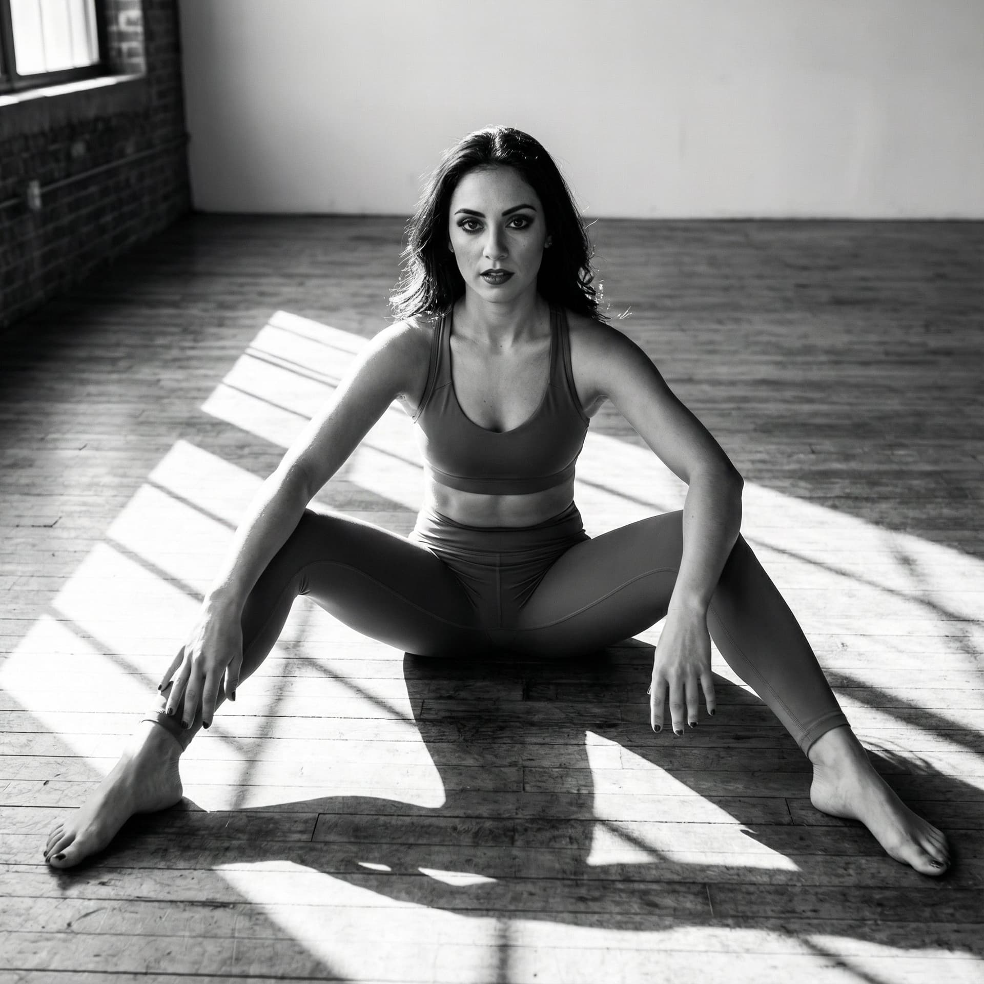 AI generated: This is a photograph of a woman Legs moved apart in a deliberate way ~ open, bold, and full of energ...
