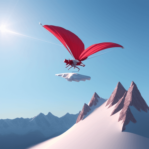 AI generated: the rose 3D flying on the mountain