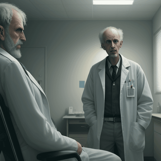 AI generated: schizophrenic and psycho psychiatrist in mental hospital,4k,ulra hd 