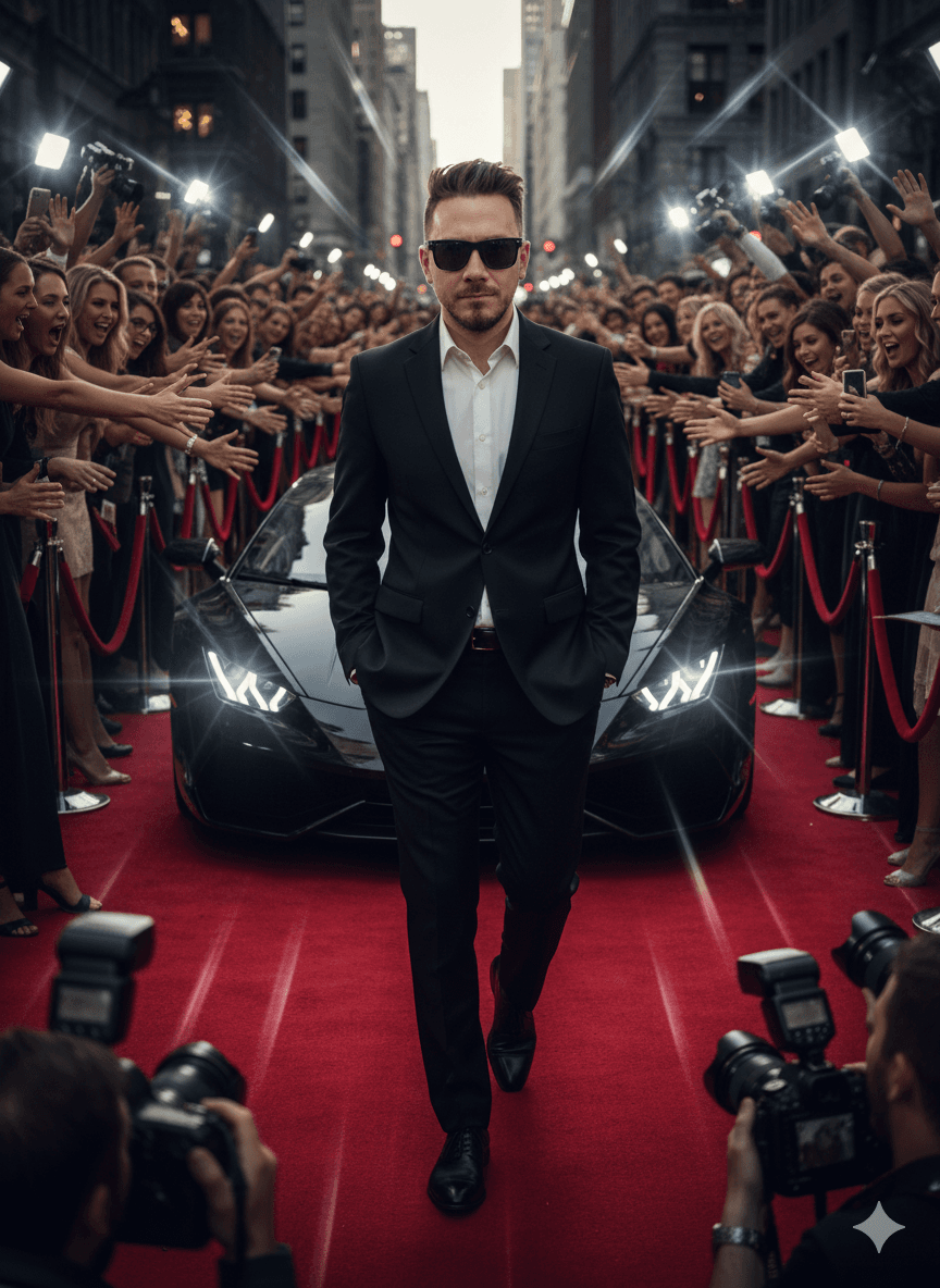 AI generated: Generate a hyper-realistic, cinematic 8k image of the uploaded man with his face fully preserved. he...