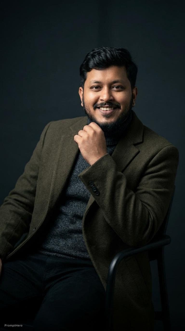 AI generated: high-end portrait photography, editorial studio photography, cinematic color grading, vertical compo...