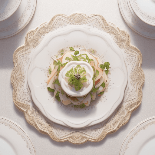 AI generated: A detailed photo of a delectable dish (arranged artistically on a clean, white plate) during the sof...