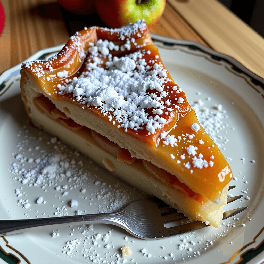 AI generated: Ein StÃ¼ck Wiener Apfelstrudel, mit hauchdÃ¼nnem, blÃ¤ttrigem Teig und einem Hauch von Puderzucker.â...