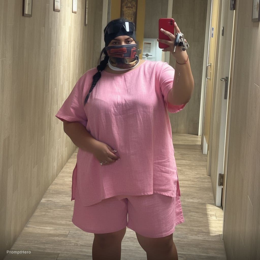 AI generated: Make subject wear pink micro bikini 