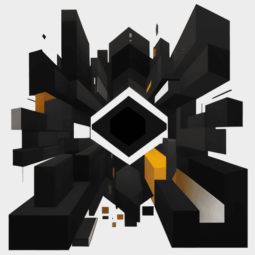AI generated: city of black geometric shapes abstraction