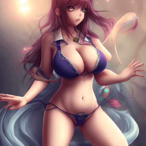 AI generated: anime girl, big boobs, curvy girl, full body, 8k, realistic, realistic light, pixiv bikini, beautifu...