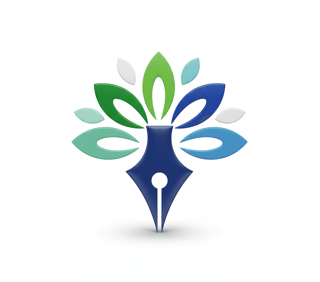AI generated: redesign attached logo in 3d with green white and blue color scheme  