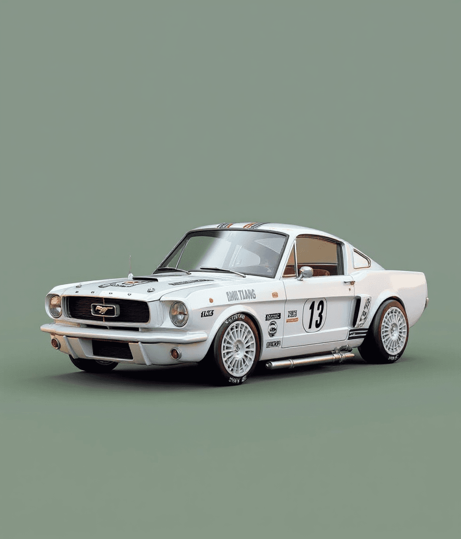 AI generated: mustang model 1965 in a car toon style like I uplodaed to you
