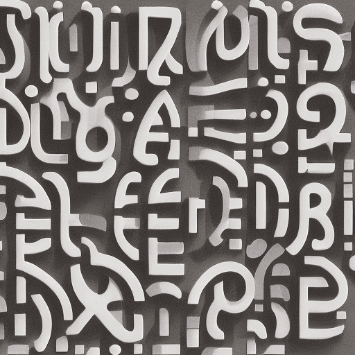 AI generated: New alphabet, brutalist style