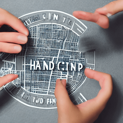 AI generated: hand pointing city mockup
