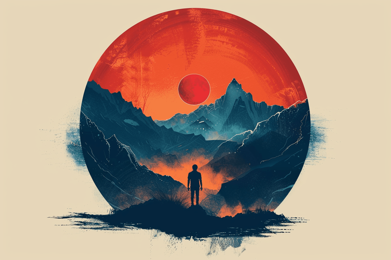 AI generated: vector image that utilize a large circle of negative space --ar 3:2 --v 6.0