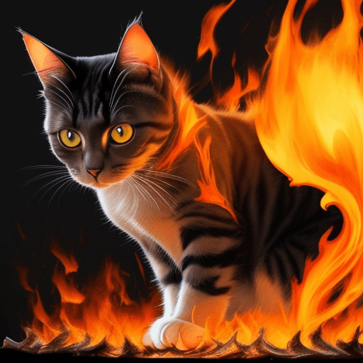 AI generated: a cat on fire