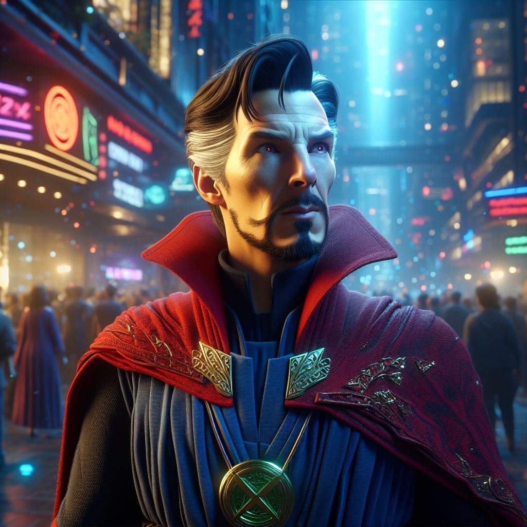 AI generated: Doctor Strange in an alternate universe version, octane render, 8k, raytracing