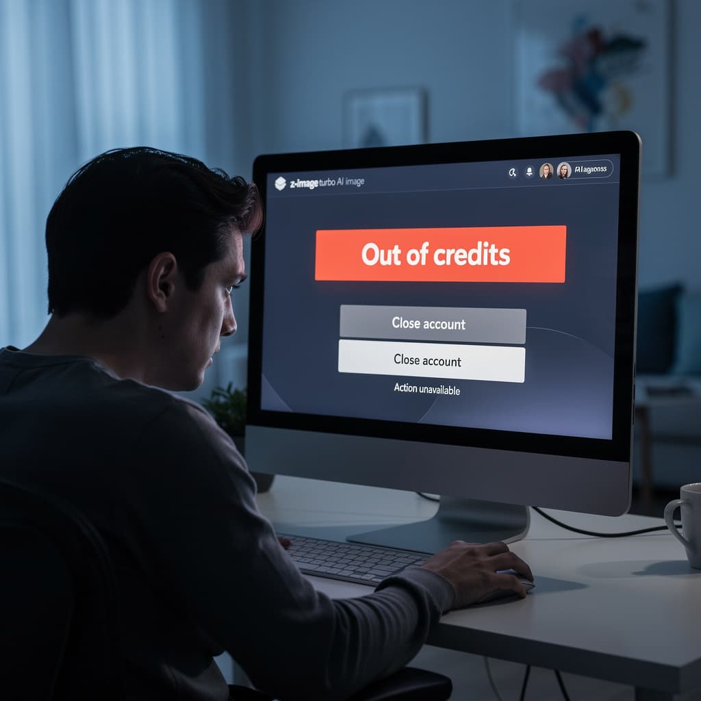AI generated: Out of credits, unable to close account. 
This is a z-image turbo AI image.
 It is not available in ...
