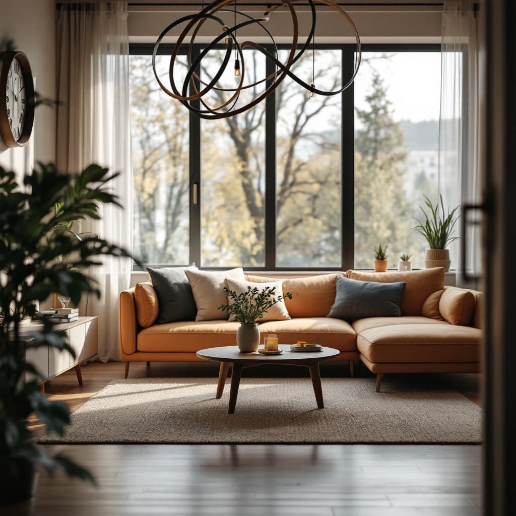 AI generated: Cozy home or apartment interior.
 dslr, ultra quality, sharp focus, tack sharp, dof, film grain, Fuj...