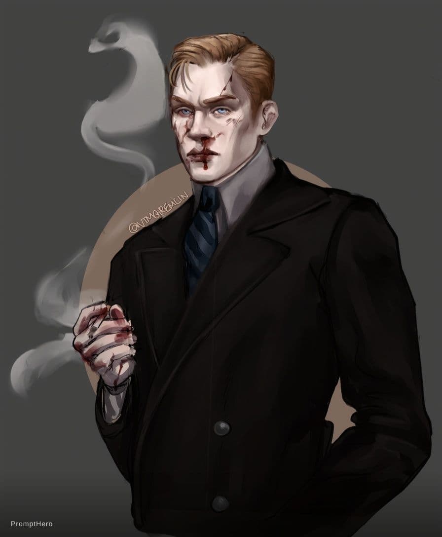 AI generated: illustration, ink color, gouache watercolor, young man, solo, handsome_male, choker, burly, waistcoa...