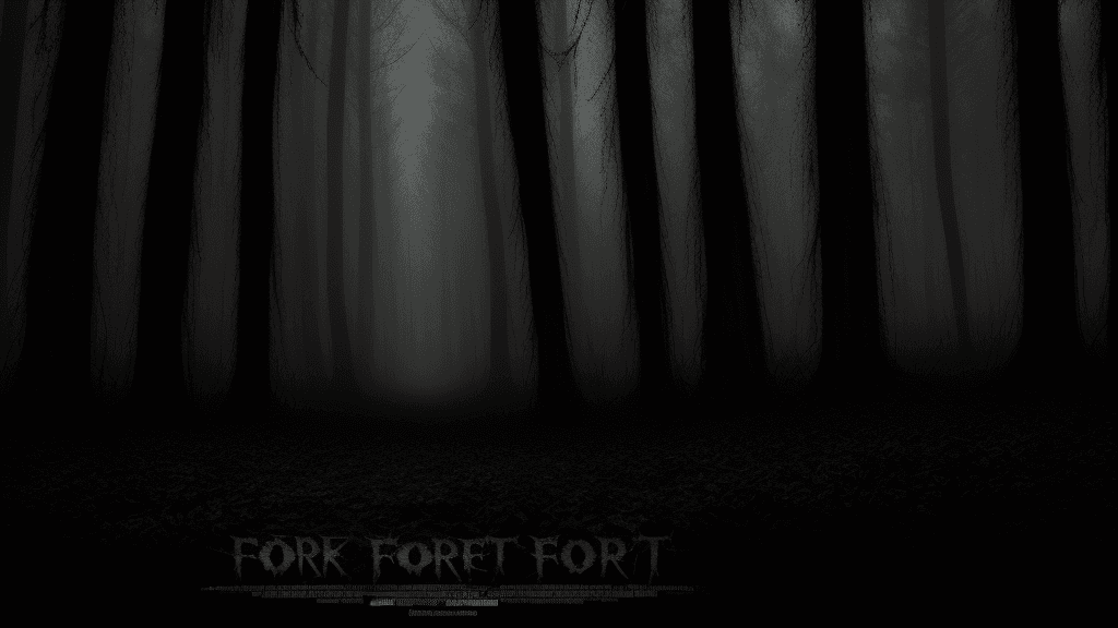 AI generated: Horror movie poster. Scary dark forest.