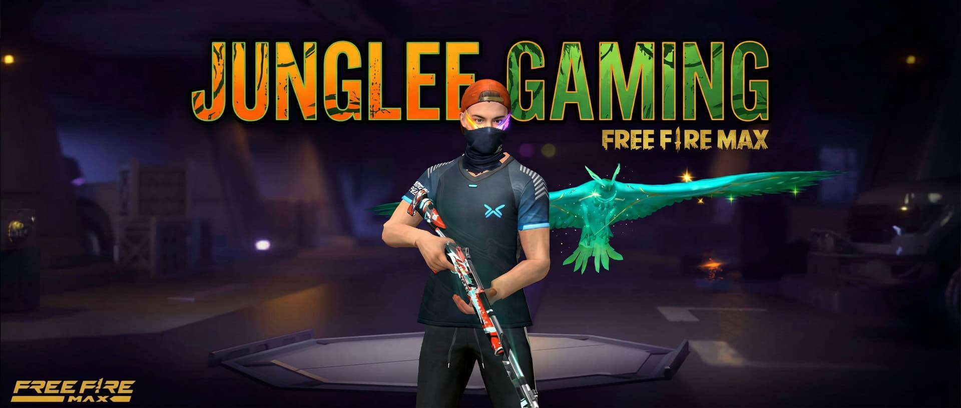 AI generated: Gaming yt banner channel name Junglee Gaming ratio 16.9