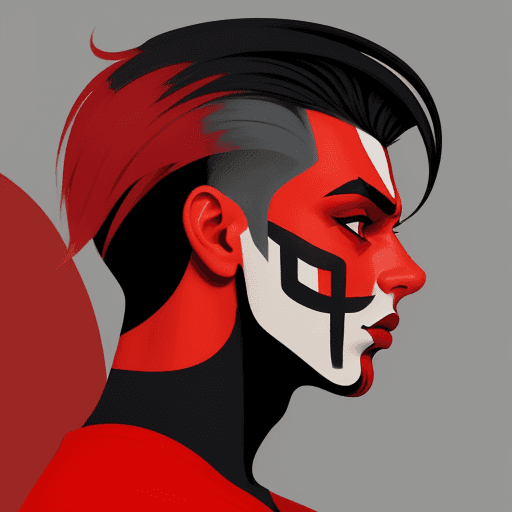 AI generated: stylized side profile of a male, illustrated in a modern graphic style with sharp contrasts, face pa...