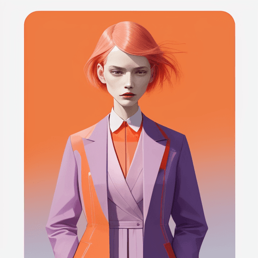 AI generated: a Bridge in the style of vibrant illustrations, florianne becker, light violet and red orange, decon...