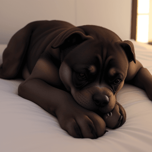 AI generated: Um buldogue francês macho, de cor preta, deitado em sua caminha, num fim de tarde, com olhar amoroso...