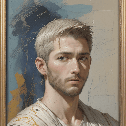 AI generated: a drawing of a mens head, in the style of reimagined religious art, mark lague, florian nicolle, bib...