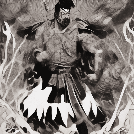 AI generated: samurai, total body, by Hugh Hughes, promotional art, cover art of graphic novel, hq artwork, open w...