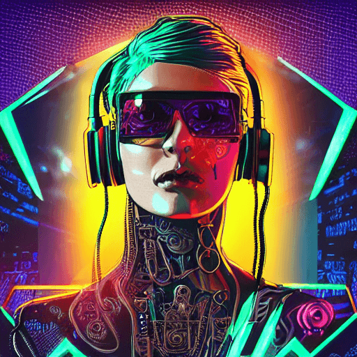 AI generated: nft style, cyberpunk, synthwave, tarot card with intricate detailed frame around the outside | with ...