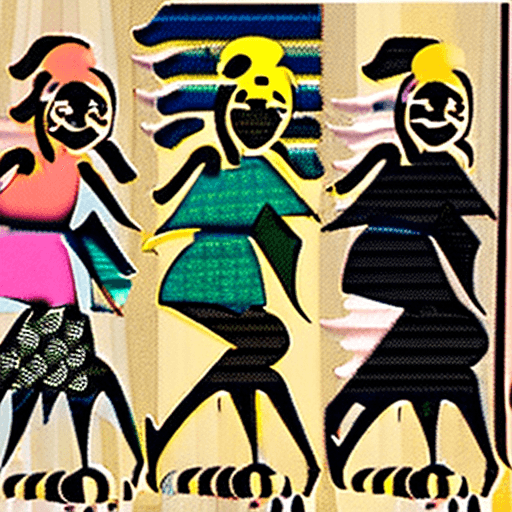AI generated: Stylized character illustration, women (late 50s to 70s) doing sports dance:
5-7 diverse women, chee...