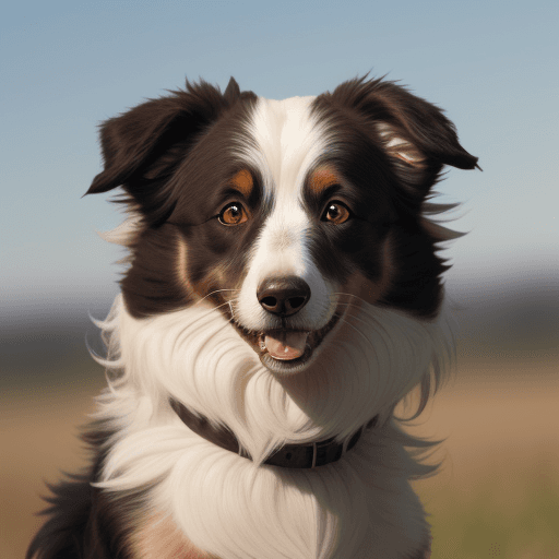 AI generated: A Border collie, brown and white color hair,  4k