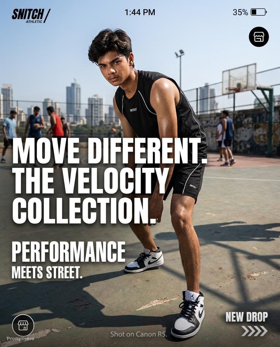 AI generated: FORMAT:
4:5 vertical luxury athletic fashion campaign
hyper-realistic commercial streetwear photogra...
