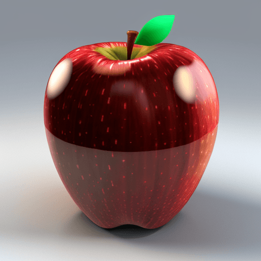 AI generated: 3d icon, realistic apple