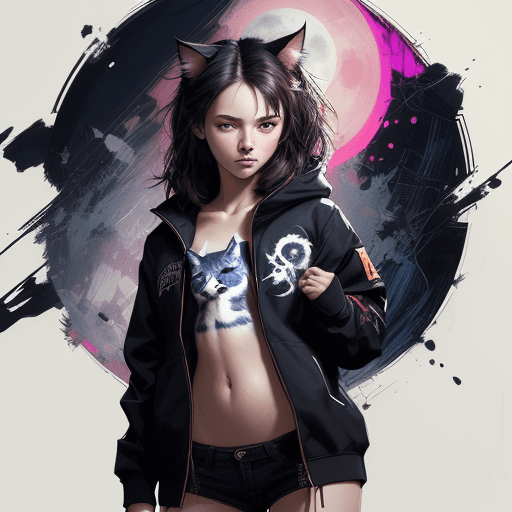 AI generated: a fullbody cute kitten, wearing a student jacket, abstract beauty, centered, looking at the camera, ...