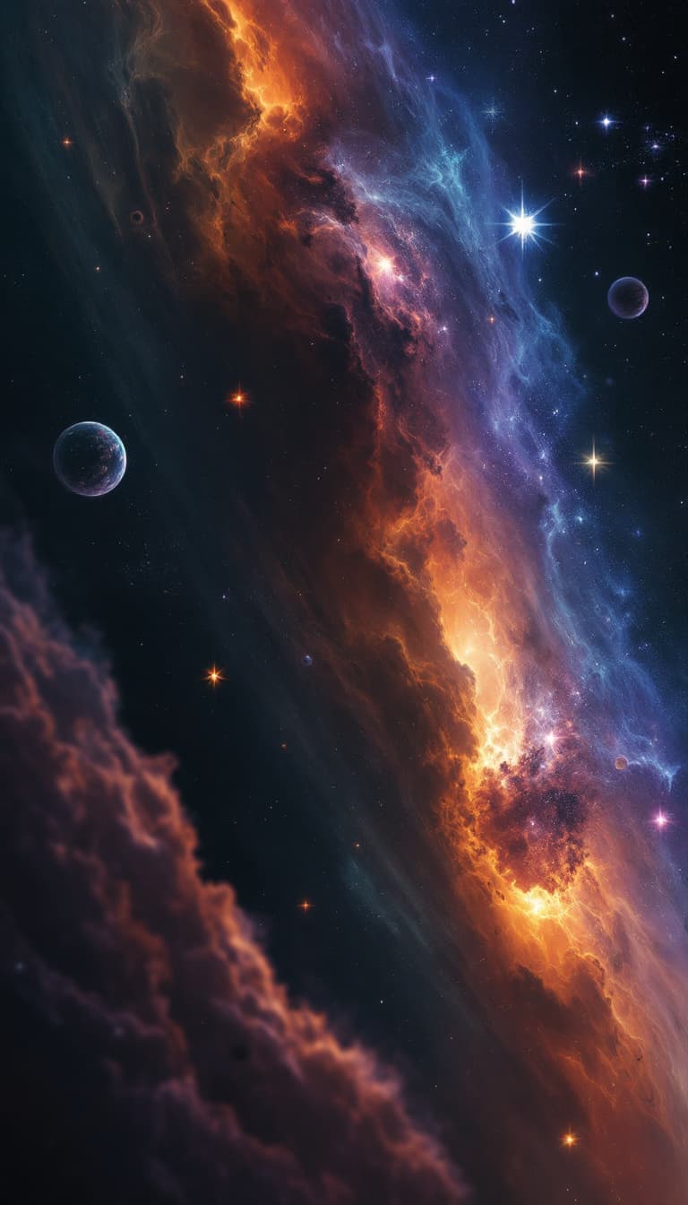 AI generated: Galaxy, Zoom Planets, cinamatic,4k, sharp,