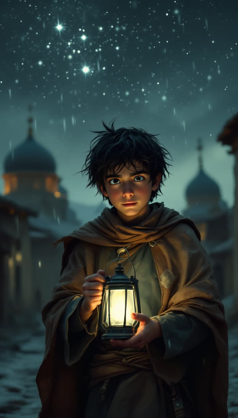 AI generated: Wide
Description: Norooz, a 10-year-old boy with messy jet-black hair, almond-shaped dark brown eyes...